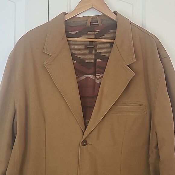 Vintage Territory Ahead Canvas Chore Coat Aztec Blanket Lined  Men's Size XXL - Picture 2 of 14